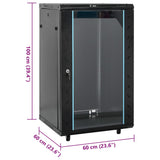 18U Network Cabinet with Swivel Feet 19" IP20 60x60x100 cm 30266