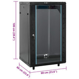 Network Cabinet with Storage Black 600 x 600 x 1000 mm Steel 30266