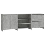 3 Piece Sideboard Concrete Grey Engineered Wood 3098076
