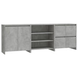 3 Piece Sideboard Concrete Grey Engineered Wood 3098076
