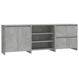 3 Piece Sideboard Concrete Grey Engineered Wood 3098076