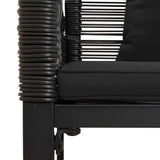 Outdoor Furniture Set with Cushion Black Poly Rattan 42025231