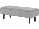 47L Storage Ottoman, End of Bed Bench with Wooden Legs, Fabric Footstool for Living Room, Bedroom, T3398P329445