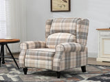 Wingback Recliner Armchair for Living Room, Pushback Reclining Chair with Round Armrests, Footrest T3398P330384