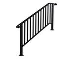 Matte Black Outdoor 4 Level Iron Handrail 59416717