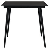 Dining Set Black Poly rattan, powder-coated steel, glass 80 cm 3060243