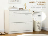 Narrow Shoe Storage with 2 Flip Drawers and Adjustable Shelves Shoe Cabinet Organizer for 12 Pairs T3398P341457