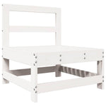 7 Piece Garden Lounge Set White Solid Wood Pine 3250617