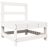 7 Piece Garden Lounge Set White Solid Wood Pine 3250617