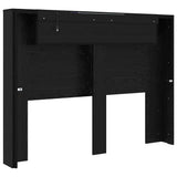 Storage Headboard with LED Black Oak Engineered Wood 3418667