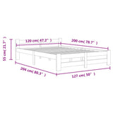 Bed Frame without Mattress Solid Pine Wood 120x200 cm 321993