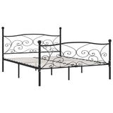 Bed Frame without Mattress with Slatted Base Black Metal 180x200 cm Super King 284459