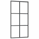 Sliding Door with Hardware Set Black 102x205 cm ESG Glass 3375846