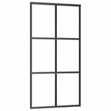 Sliding Door with Hardware Set Black 102x205 cm ESG Glass 3375846