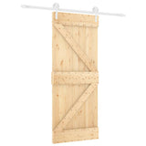 Sliding Door with Hardware Set 85x210 cm Solid Wood Pine 3203212