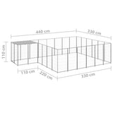 Dog Kennel Silver 12.1 m Steel 3082220