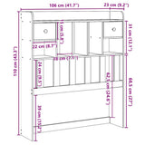 Headboard with Storage 100 cm Solid Wood Pine 855520