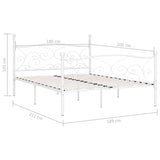 Bed Frame without Mattress with Slatted Base White Metal 180x200 cm 284452