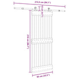 Sliding Door with Hardware Set 85x210 cm Solid Wood Pine 3332672