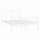 Metal Bed Frame without Mattress with Footboard White 120x200cm 350947