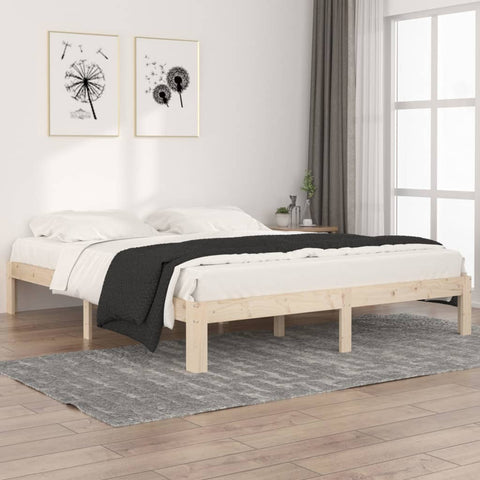 Bed Frame without Mattress Solid Wood Pine 160x200cm 810375