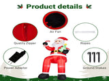 10.5FT Christmas Inflatable Sitting Santa Claus with 6 LED Lights, 210D Polyester, Drawstring 25606911