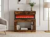 Electric Fireplace Smoked Oak 64 x 30 x 87 cm Engineered wood 8021107