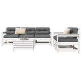 6 Piece Garden Sofa Set White Solid Wood Pine 3250821