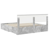 Bed Frame Concrete Grey 180 x 200 cm Engineered Wood 3410864