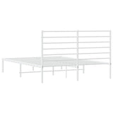 Metal Bed Frame without Mattress with Headboard White 150x200cm 352370