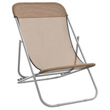 Folding Beach Chairs 2 pcs Taupe Textilene&Powder-coated Steel 360193