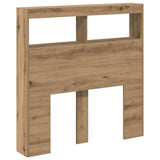 Headboard Cabinet with LED Artisan Oak 100x17x102 cm 863126