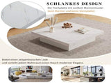 Modern square coffee table with marble look, Centre Tea Table with 4 Sliding Drawers, Coffee End N605P375112W