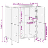 Side Cabinet 60x33x75 cm Solid Wood Mango 358238