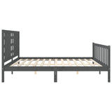Bed Frame without Mattress Grey 200x200 cm Solid Wood Pine 3192838