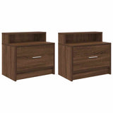 ZNTS Bedside Cabinets with Drawer 2 pcs Brown Oak 51x31x47 cm 858681