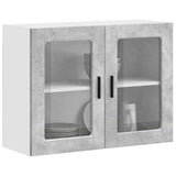 Kitchen Wall Cabinet with Glass Door Porto Concrete Grey 854091