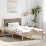 Bed Frame with Upholstered Headboard Taupe 100 x 200 cm 878282