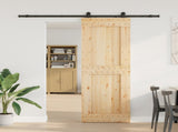 Sliding Door NARVIK Natural and Black 80 x 210 cm 3445318