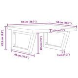 Basin Shelf Wall Mounted Steel and Solid Wood Oak 3302403