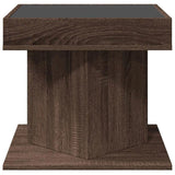 Coffee Table with LED Brown Oak 50x50x45 cm Engineered Wood 847566