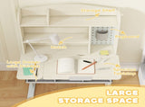 Kids Desk Height Adjustable with Tilt-Desktop, Hutch, Drawer, Storage Shelf, Pegboard, for 3-12 T3398P422173