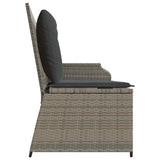 Garden Bench with Cushion Grey Poly Rattan 3394442