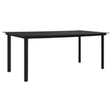 Garden Dining Set Black Powder-coated steel, glass, cotton rope 3060212
