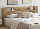 Headboard Cabinet with LED Artisian Oak 180 x 16.5 x 103.5 cm 8006546