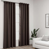 Linen-Look Blackout Curtains with Hooks 2 pcs Taupe 140x245 cm 321206