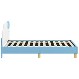 Children's Bed Frame with Headboard Blue 80 x 160 cm PU 42011017