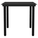 Garden Dining Set Black Powder-coated steel, glass, PE rattan 3099089