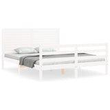 Bed Frame without Mattress White 160x200 cm Solid Wood 3195037