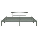 284667 Bed Frame without Mattress Grey Metal 180x200 cm Super King